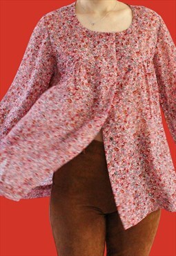 Vintage Blouse Romantic Flowers S B303