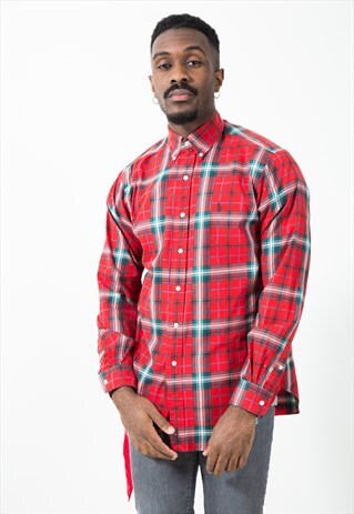 VINTAGE 80S CLASSIC POLO RALPH LAUREN CHECK SHIRT / S5527