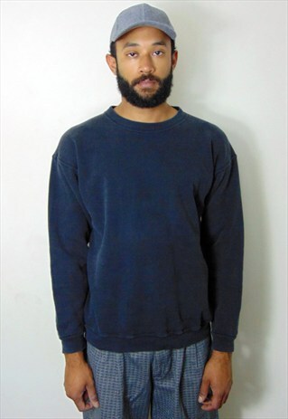 80S 90S CLASSIC SPORTSWEAR FADED BLACK SWEATSHIRT MEDIUM