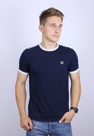 VINTAGE FRED PERRY LAMPAS MENS LOGO T-SHIRT TOP