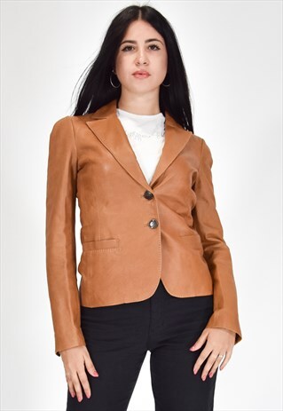 VINTAGE GUCCI BROWN ELEGANT LEATHER JACKET