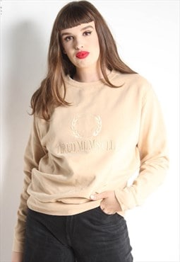 Vintage Mum Embroidered  Graphic Oversize Sweatshirt Beige