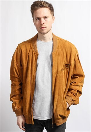 VINTAGE OVERSIZED SUEDE BOMBER JACKET
