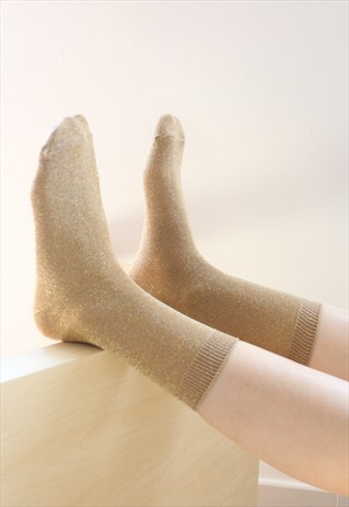 SHALEX METALLIC SOCKS - GOLD
