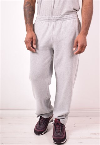 FILA MENS VINTAGE TRACKSUIT TROUSERS MEDIUM GREY 90S
