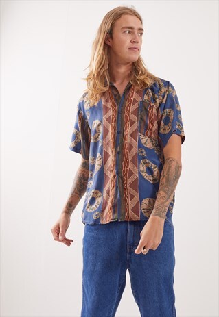 VINTAGE PATTERNED FESTIVAL SHORT SLEEVE SHIRT