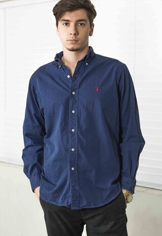 VINTAGE POLO RALPH LAUREN SHIRT LOGO 90S M 12