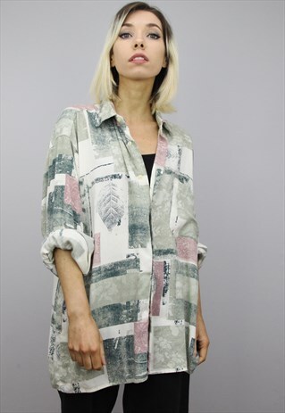 VINTAGE 80S/90S OVERSIZED PATTERNED SHIRT