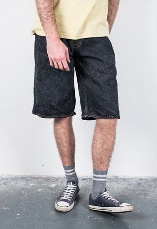 VINTAGE 1990S BLACK DENIM SHORTS