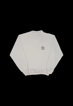 Vintage 90s Valentino Embroidered Logo Sweatshirt in White