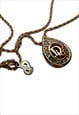 CHRISTIAN DIOR NECKLACE GOLD LOGO AUTHENTIC TEARDROP CRYSTAL
