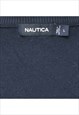 VINTAGE NAUTICA NAVY & GREEN 1990S SWEATER VEST - L