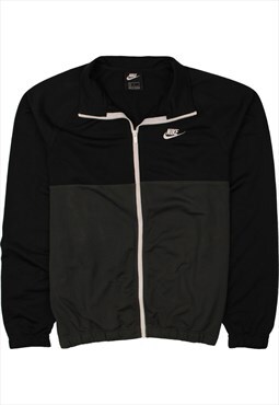 Vintage 90's Nike Sweatshirt Swoosh Full Zip Up Black Large
