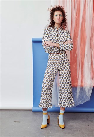 TOKYO FRILL HEM CULOTTE FLORAL PRINT CO-ORD SUIT