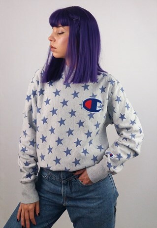 VINTAGE 90'S CHAMPION REVERSE WEAVE STARS SWEATSHIRT