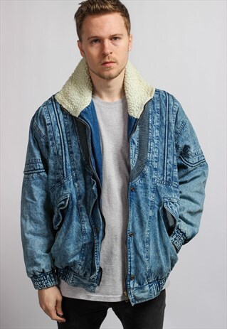 VINTAGE DENIM SHERPA JACKET