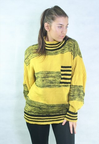 VINTAGE OVERSIZED ICELANDIC,PATTERNED,COSY KNIT JUMPER