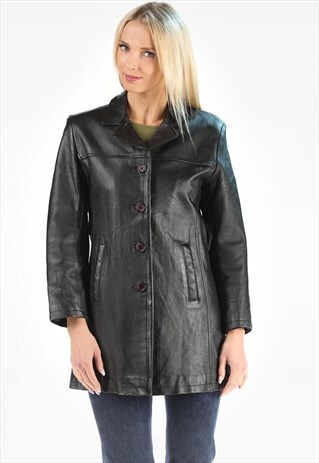 LEATHER SPY JACKET 90S VINTAGE MINI COAT