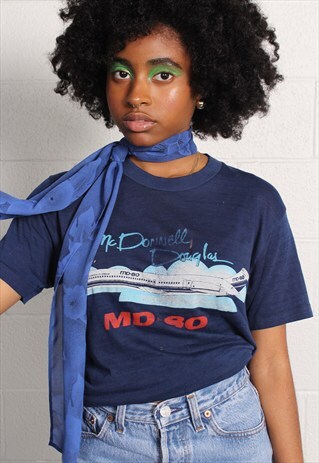 INSANELY SOFT 80'S NAVY TEE
