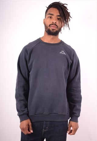 KAPPA MENS VINTAGE SWEATSHIRT JUMPER XL BLUE 90S