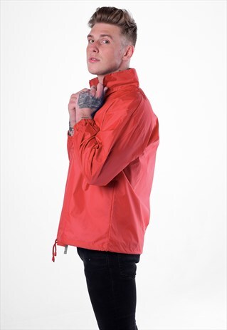 LIGHTWEIGHT ZIP UP WINDRUNNER COAT JACKET - RED