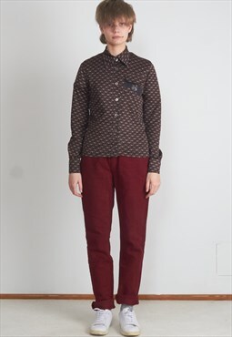 Vintage Burgundy Trousers Bottoms