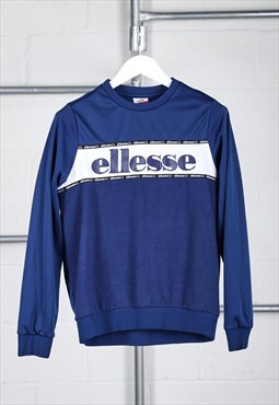 Vintage Ellesse Sweatshirt in Blue Pullover Jumper XS