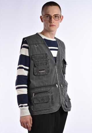 VINTAGE MULTI-POCKET UTILITY VEST GILET