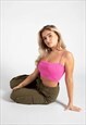 PINK SPAGHETTI STRAP CROP TOP