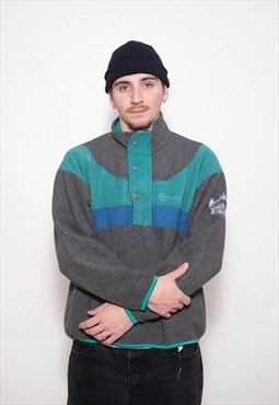 Vintage Sergio Tacchini 90s 1/4 Zip Fleece Sweatshirt Jumper