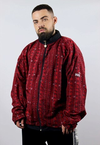 VINTAGE PUMA WINDBREAKER AZTEC JACKET 90S