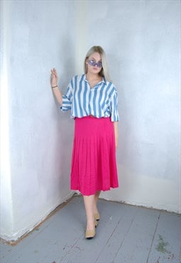 Vintage 80's retro baggy bell midi skirts in barbie pink