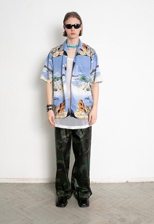 Vintage 90s Hawaiian Button Up Shirt