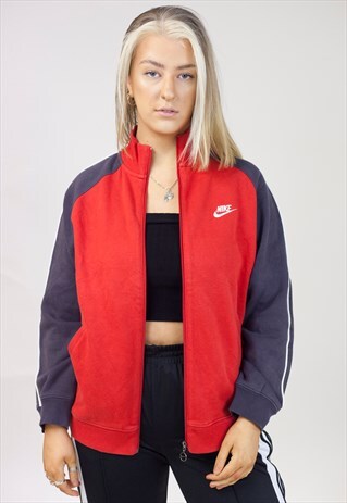VINTAGE NIKE RED ZIP UP SWEATSHIRT