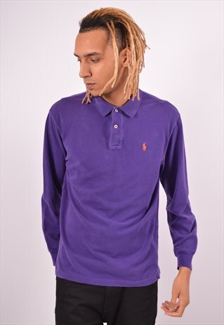 VINTAGE POLO RALPH LAUREN POLO SHIRT LONG SLEEVE PURPLE