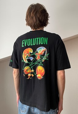 Vintage EVOLUTION Darkside T Shirt Tee Death Metal Top 90s 