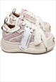 Chunky sole canvas shoes retro sneakers skate shoes in pink