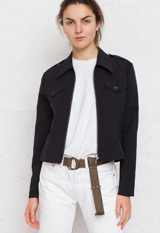 VINTAGE BLACK MARTINELLI JACKET