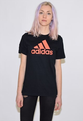 VINTAGE 90S BLACK ADIDAS CREW NECK T SHIRT
