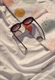 BLACK ROUNDED OVAL RETRO STYLE SUNGLASSES