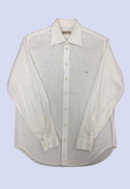 Designer White Long Sleeved Collared Smart Formal Shirt 