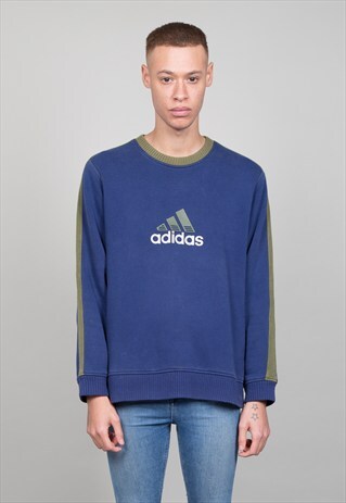 VINTAGE OVERSIZED MULTI COLOURED 80'S ADIDAS SWEATER