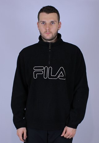 FILA BIG LOGO FLEECE JACKET MEN RARE