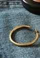 GOLD MEDIUM BASIC SEMI-OPEN HOOP EARRINGS