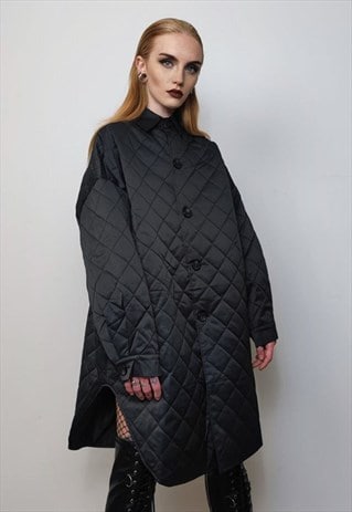 OVERSIZE QUILTED BOMBER JACKET THIN GOTHIC CATWALK COAT