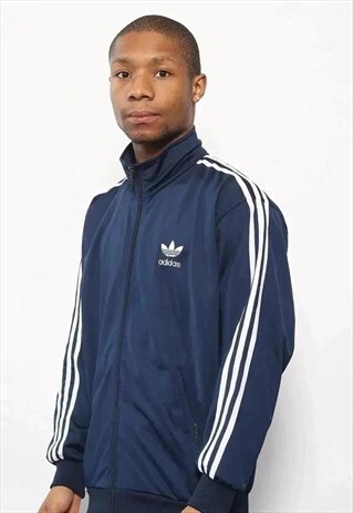 VINTAGE ADIDAS LOGO TRACK TOP JACKET BLUE