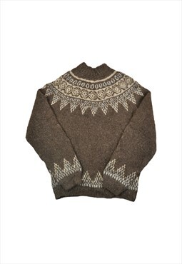Vintage Knitwear Wool Sweater Scandi Pattern Ladies Large