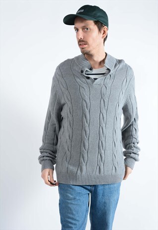 VINTAGE CHAPS JUMPER IN GREY.