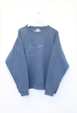 Vintage Nike swoosh logo sweatshirt in blue. Best fits XL