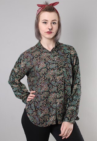 VINTAGE 70S PAISLEY PATTERNED OVERSIZE SHIRT
